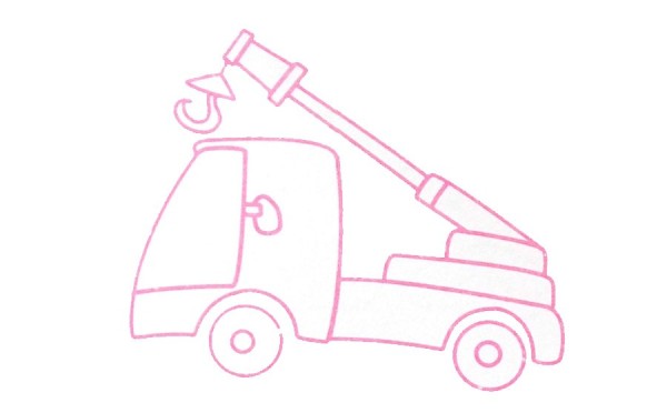 A set of simple drawings of engineering vehicles