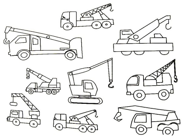 Complete collection of crane simple drawings and drawing steps