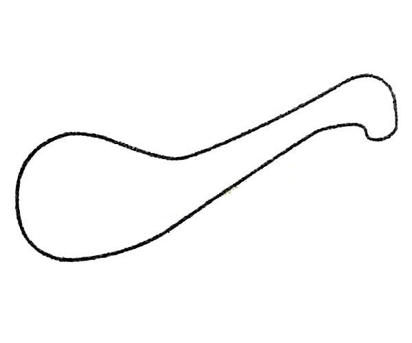 A complete collection of simple strokes of a spoon and the steps of how to draw it