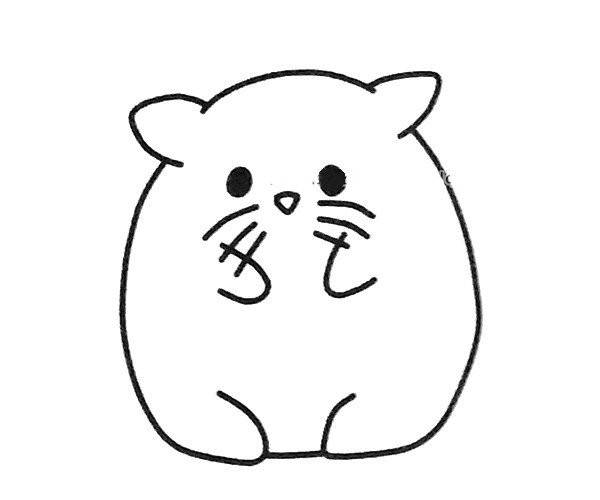 Four cute simple drawing pictures of chinchillas