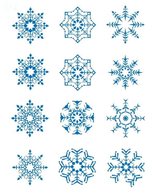 Pictures of simple drawings of snowflakes