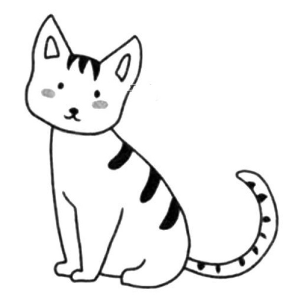 Simple kitten drawing tutorial