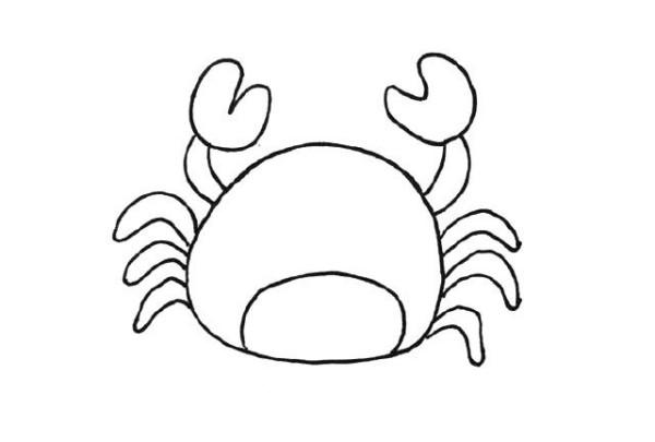 Draw a cute little crab with simple strokes