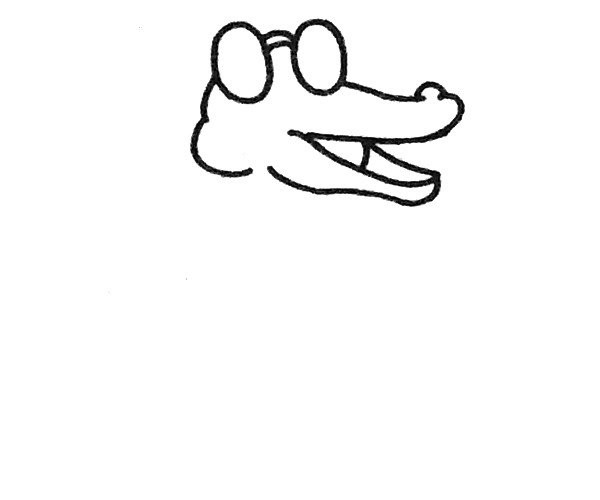 Learn to draw a cartoon crocodile in four steps