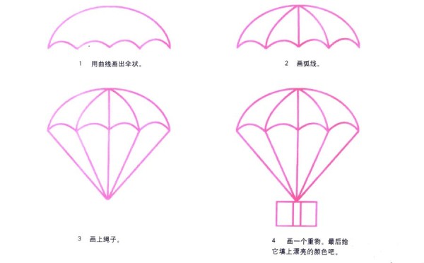 How to draw a parachute in simple strokes