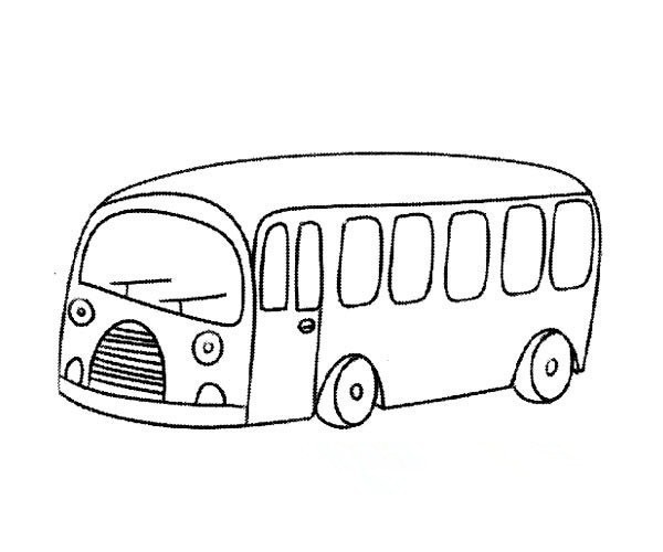 Simple drawing of transportation vehicle Simple drawing picture of bus for children