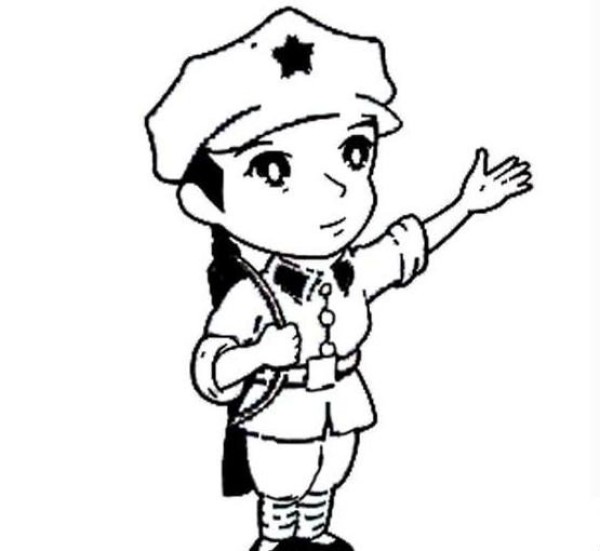 How to draw the Little Red Army Cartoon Little Red Army simple drawing