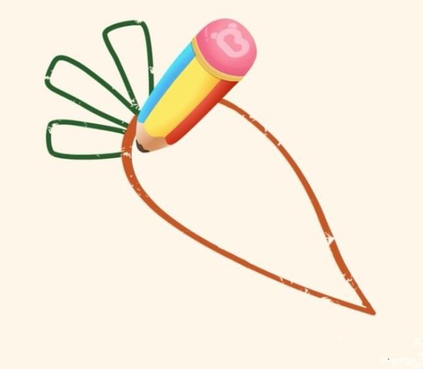 Magical simple drawing carrot