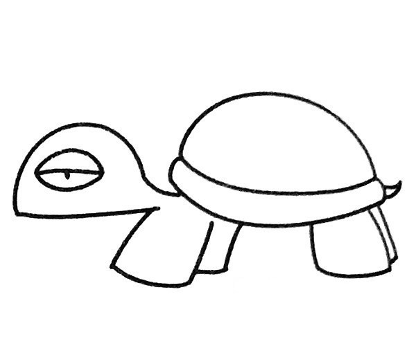 A set of simple drawing pictures of cartoon turtles