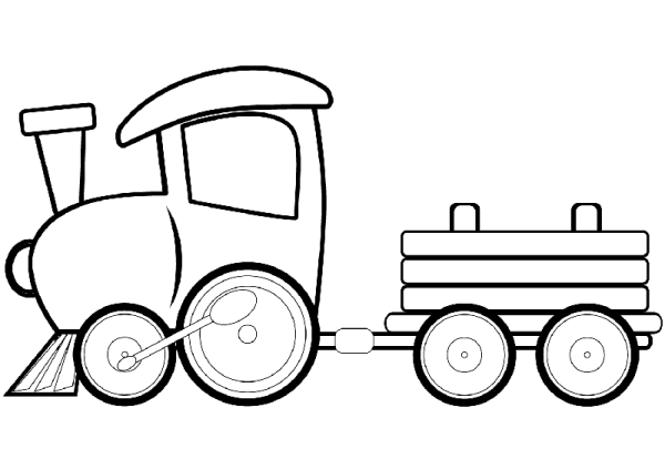 Cute little train simple strokes picture