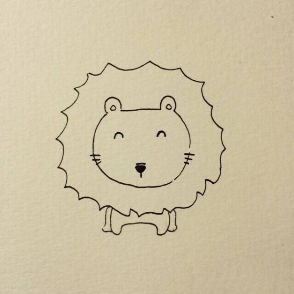 Simple drawing method of little lion