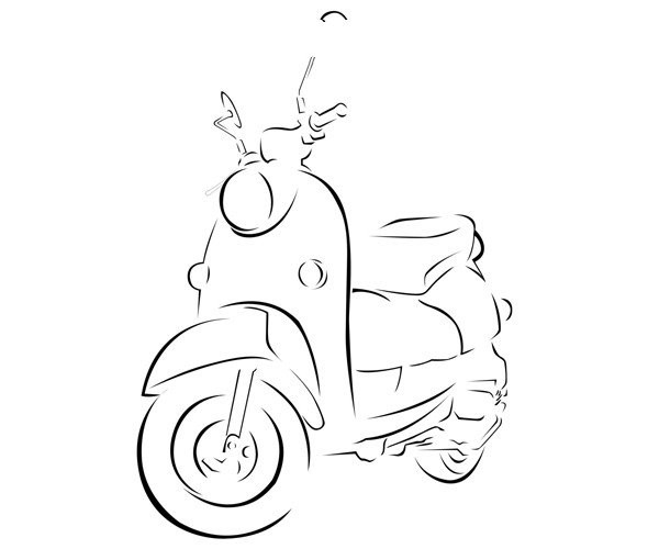 Simple drawing pictures of electric motorcycles