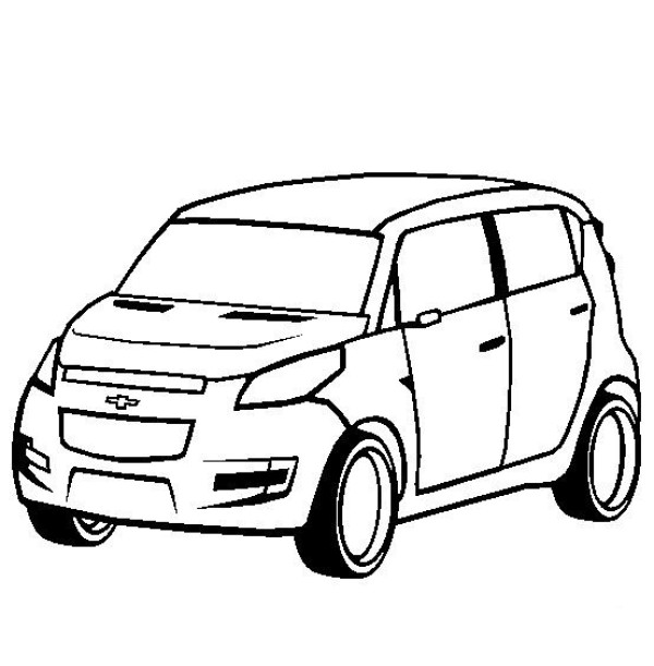 Car simple drawing Chevrolet Groove simple drawing picture