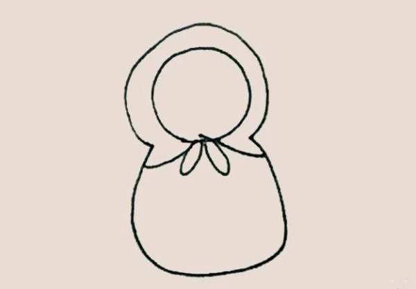 Simple drawing of Russian matryoshka doll