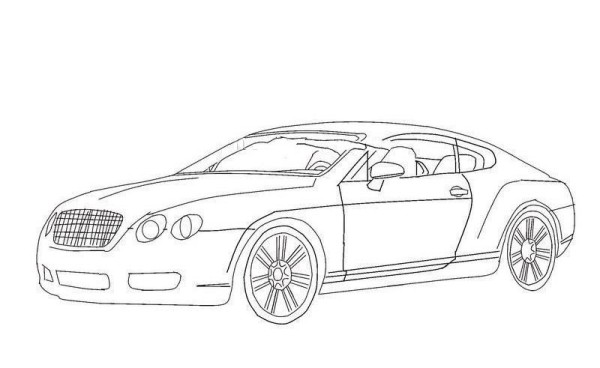 Simple drawing pictures of high-end cars