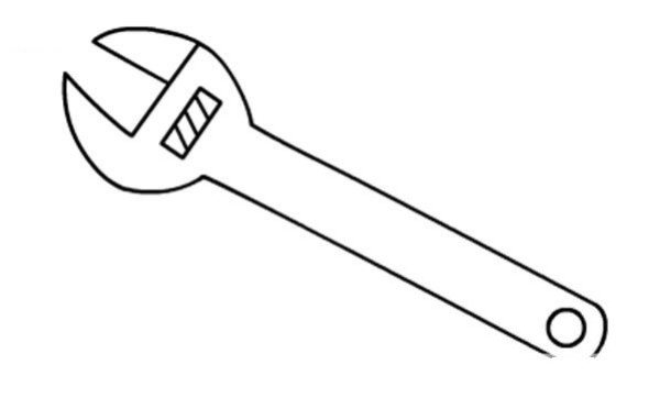 How to draw a simple wrench