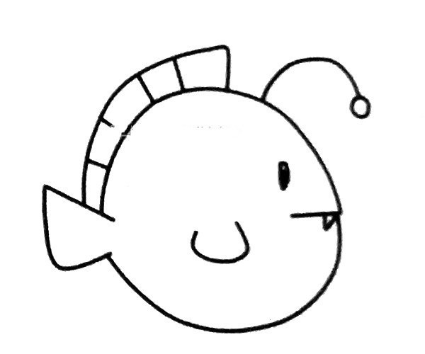 A set of simple drawing pictures of lantern fish