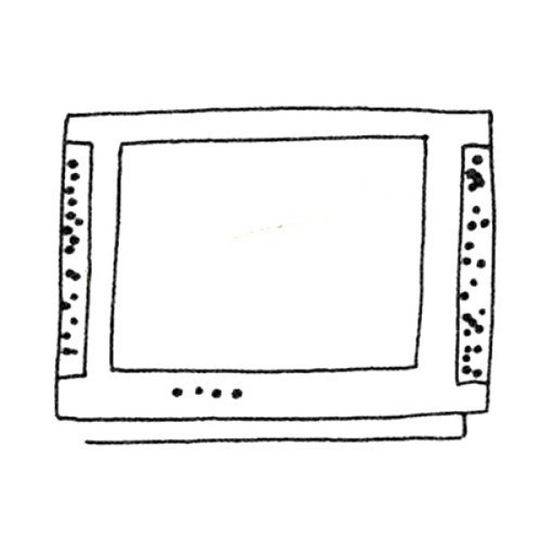 Three simple drawing pictures of TV sets