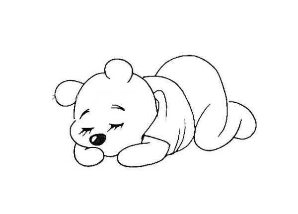 Draw a simple drawing of Snoozy Winnie the Pooh