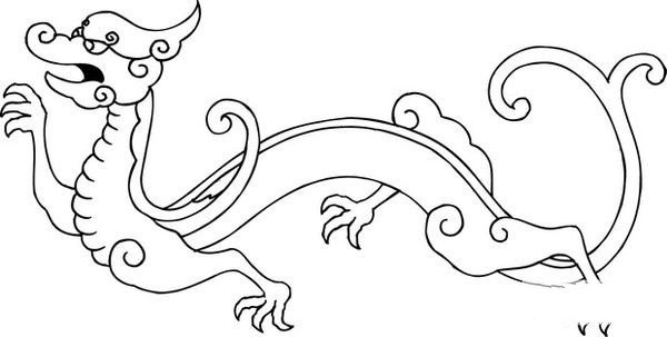 Simple drawing of dragon Chinese dragon totem simple drawing