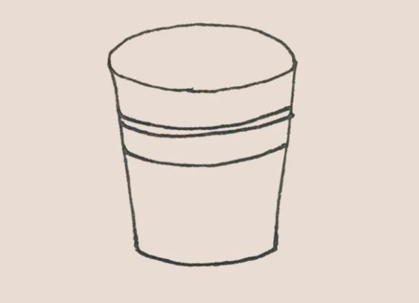 Simple drawing of wooden barrel