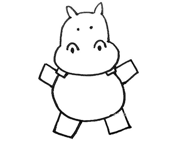 Teach you how to draw a cute hippopotamus