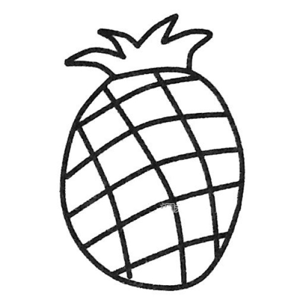 Simple steps to draw pineapple