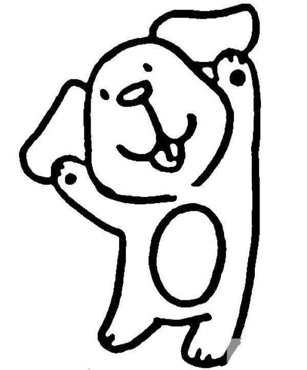 Childrens animal simple drawing cheering puppy