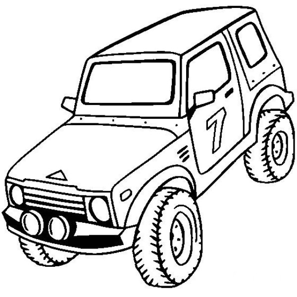 Complete collection of simple drawings of cars and simple drawings of four-wheel drive trucks