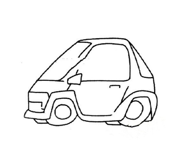 Childrens simple drawing simple car 2