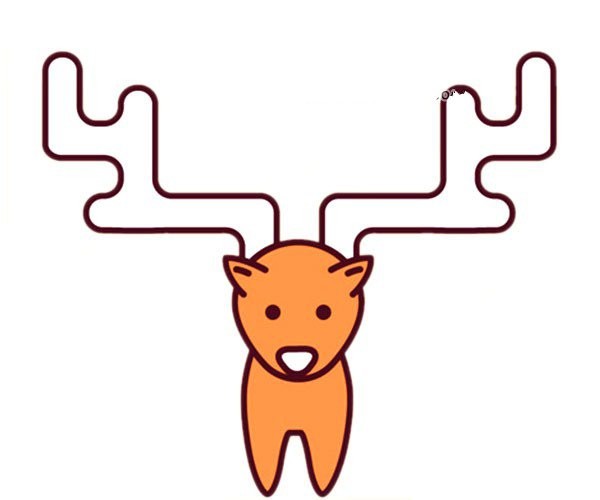 Simple cartoon elk drawing picture