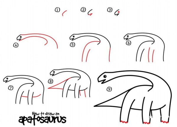 How to Draw a Dinosaur Dinosaur Simple Drawing Tutorial