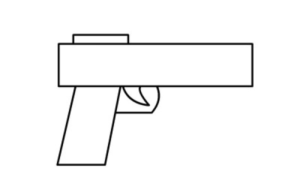 How to draw a simple toy gun for children