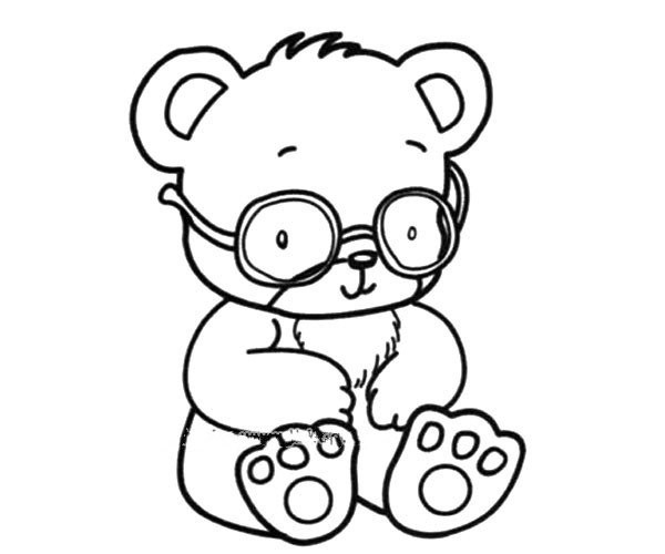 Toy bear wearing glasses