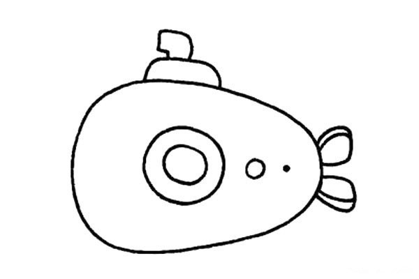 Easy to learn the simple drawing of a submarine