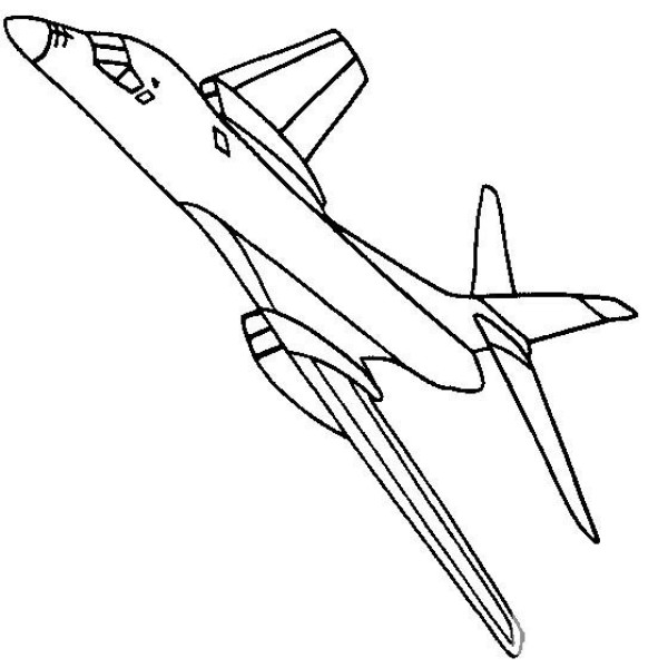 Complete collection of simple drawings of aircraft Lancer bomber