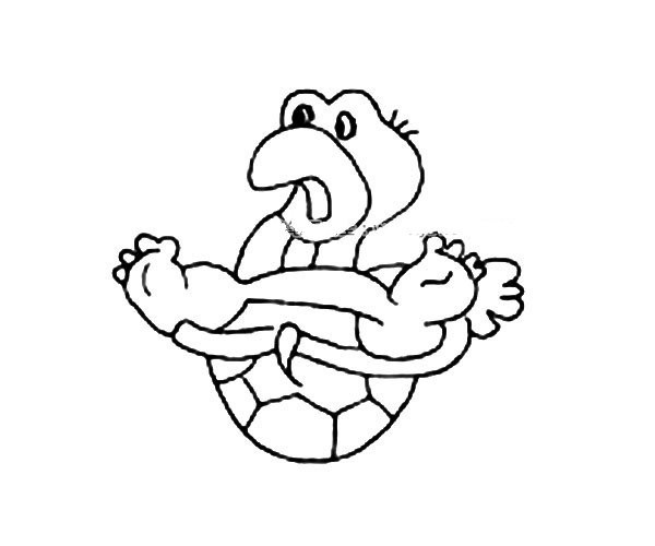 A set of cute turtle simple drawing pictures