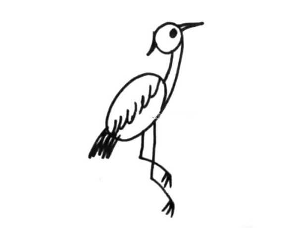 Simple drawing method of red-crowned crane