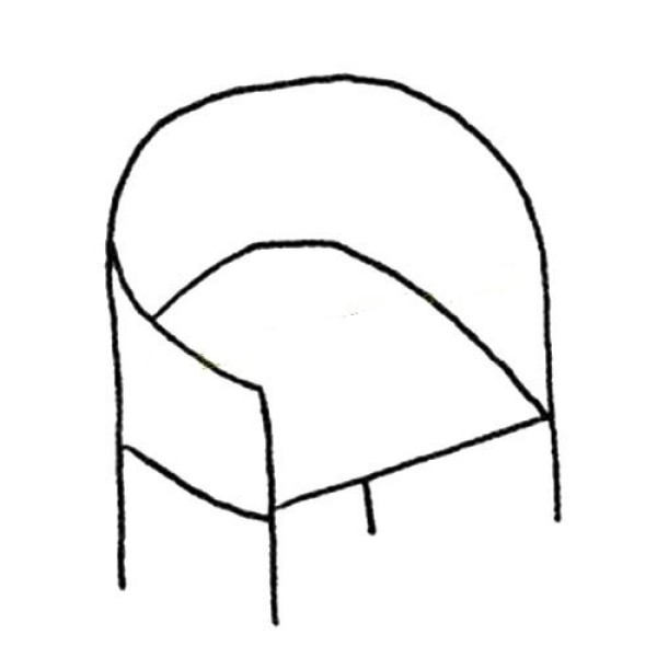 Simple drawing pictures of various chairs