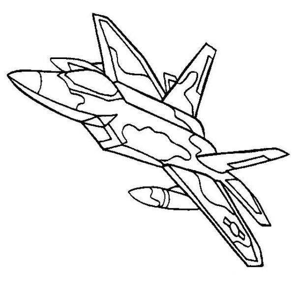 Complete collection of simple drawings of military aircraft Raptor stealth aircraft