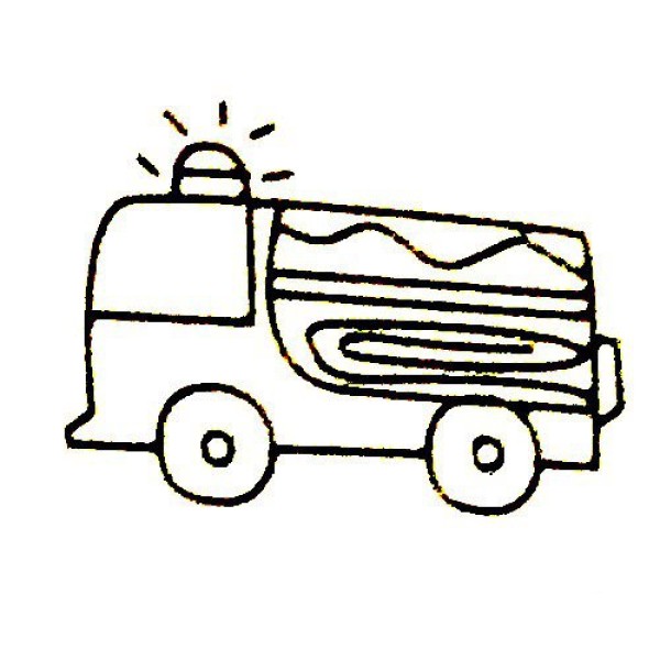 Complete collection of fire truck simple drawings and drawing steps