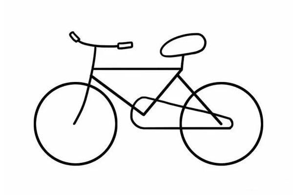 Simple drawing of bicycle as means of transportation