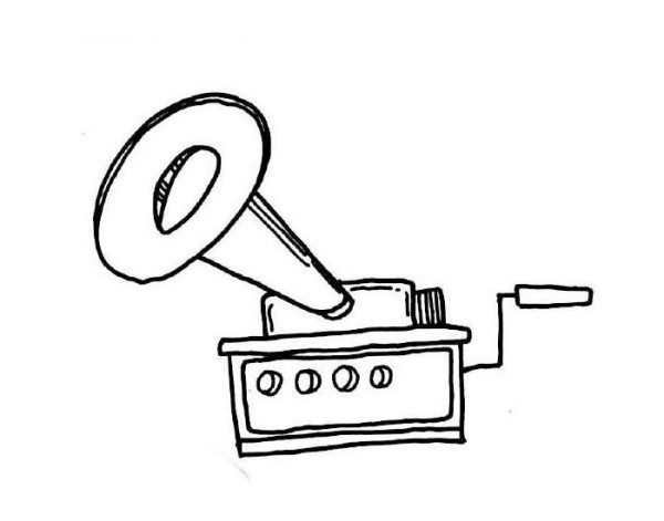 Gramophone simple drawing picture