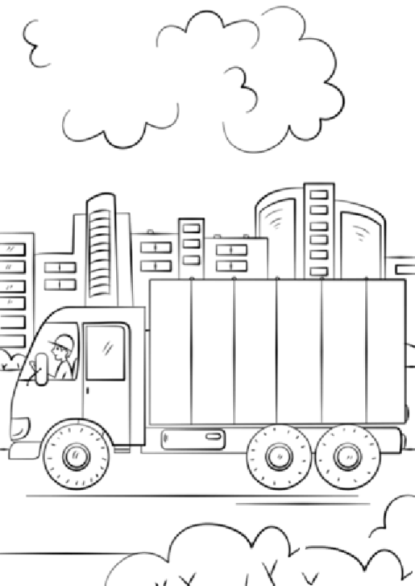 Simple drawing of truck in transit