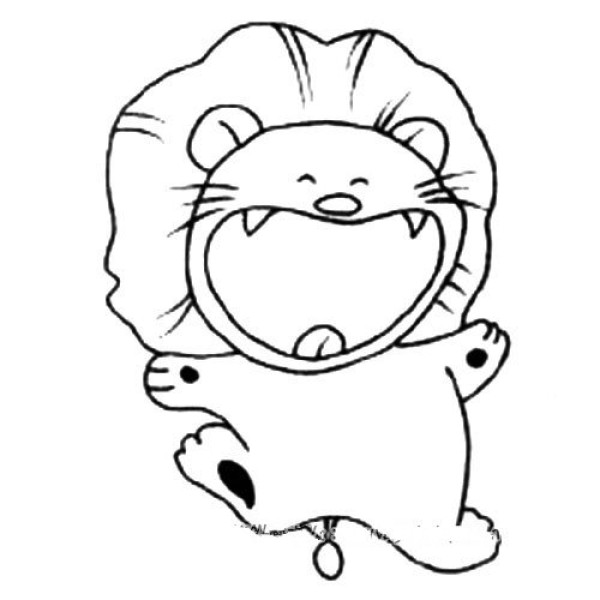 Happy lion simple drawing tutorial