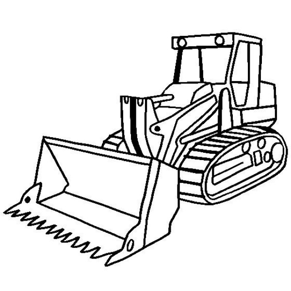 Engineering vehicle pictures, crawler loader simple drawing pictures