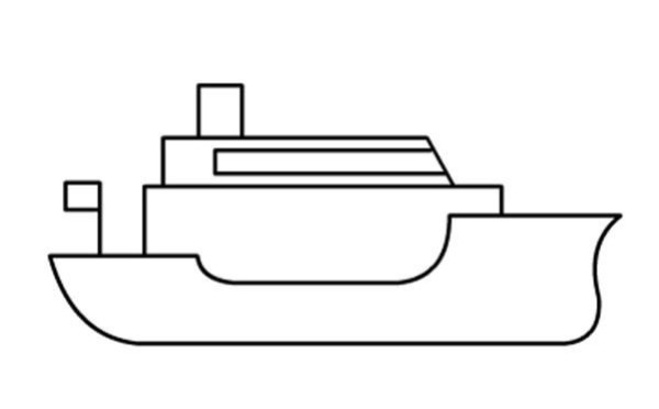 How to draw simple pictures of warships for children