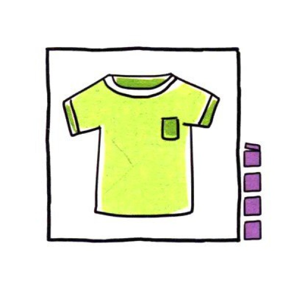 How to draw cute simple drawings in four steps Casual and casual T-shirt