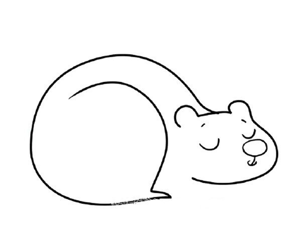 Simple drawing tutorial of sleeping big bear