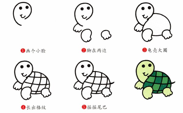 How to draw a turtle in simple strokes